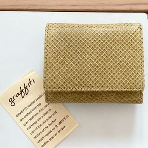 British Fine Leather Bifold Small Wallet Graffiti